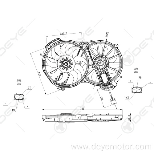 4F0121003AC 4F0959455K 4F0959455J Radiator fan for A6